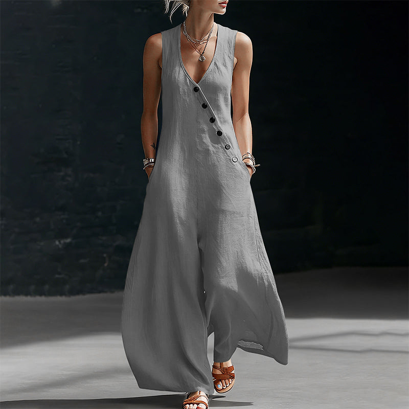 J.Crew | 🔥 BUT 2 GET 10% OFF 🔥 Sleeveless V-Neck Jumpsuit with Pockets for Women