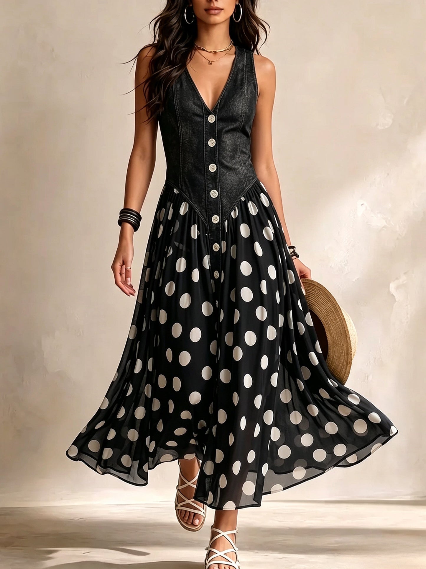 J.Crew | Elegante falda de gasa con lunares y vestido de mezclilla con botones