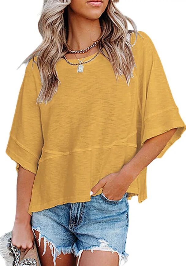 J.Crew | Camiseta de manga acampanada con paneles en color liso