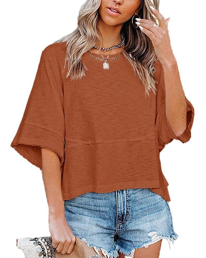 J.Crew | Camiseta de manga acampanada con paneles en color liso