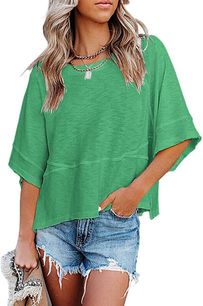 J.Crew | Camiseta de manga acampanada con paneles en color liso
