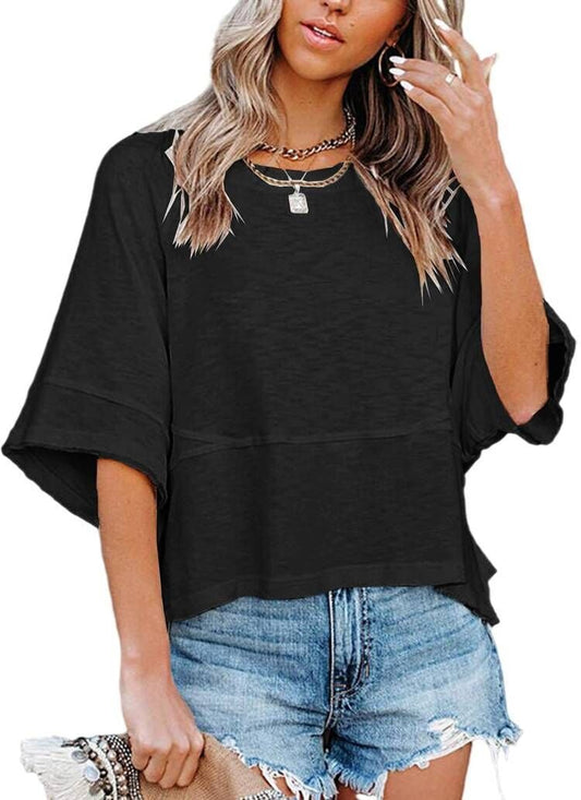 J.Crew | Panel Solid Color Flared Sleeve T-Shirt