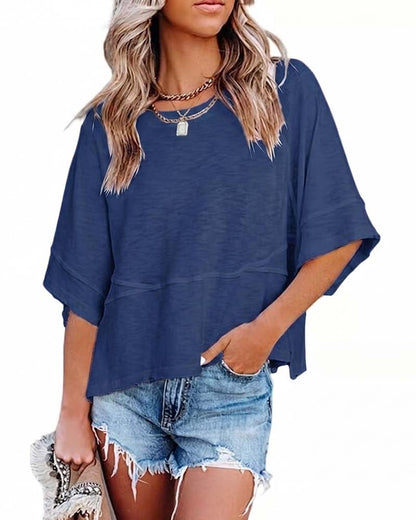 J.Crew | Camiseta de manga acampanada con paneles en color liso