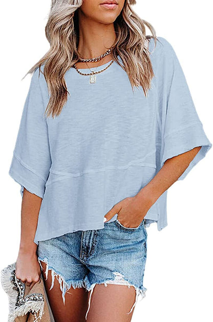 J.Crew | Camiseta de manga acampanada con paneles en color liso