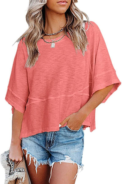 J.Crew | Camiseta de manga acampanada con paneles en color liso