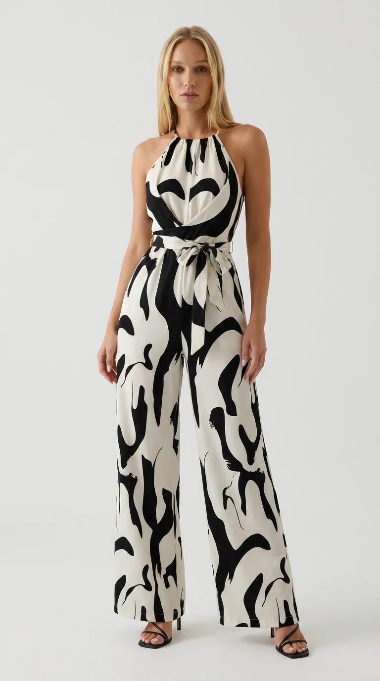 J.Crew | Mono abstracto de pernera ancha