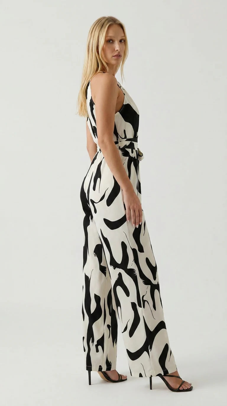 J.Crew | Mono abstracto de pernera ancha