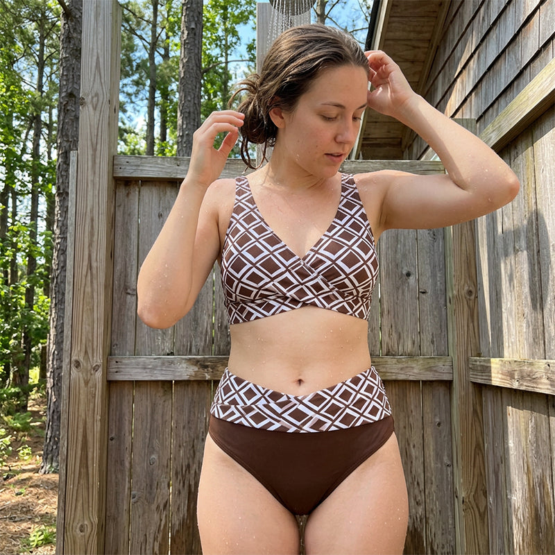 J.Crew | 👙 Maillot de bain deux pièces pour femme, taille haute, style bikini
