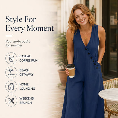 J.Crew | 🔥 BUT 2 GET 10% OFF 🔥  Sleeveless V-Neck Jumpsuit with Pockets for Women