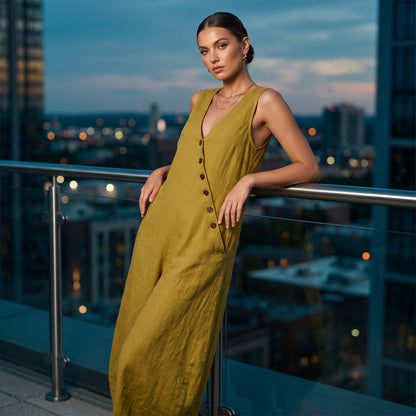 J.Crew | 🔥 BUT 2 GET 10% OFF 🔥  Sleeveless V-Neck Jumpsuit with Pockets for Women