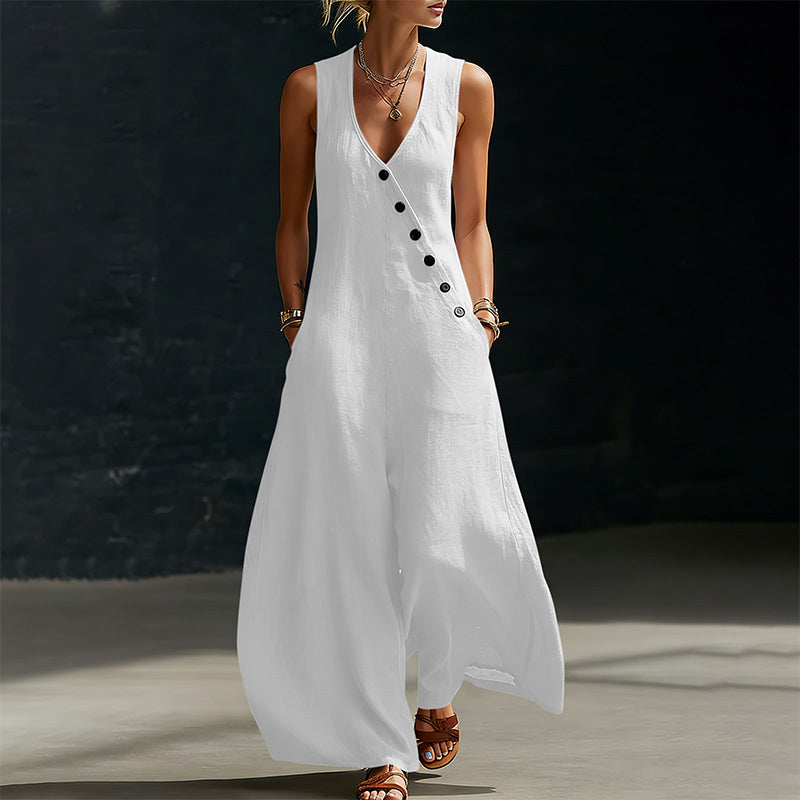 J.Crew | 🔥 BUT 2 GET 10% OFF 🔥  Sleeveless V-Neck Jumpsuit with Pockets for Women
