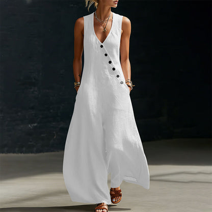 J.Crew | 🔥 BUT 2 GET 10% OFF 🔥  Sleeveless V-Neck Jumpsuit with Pockets for Women