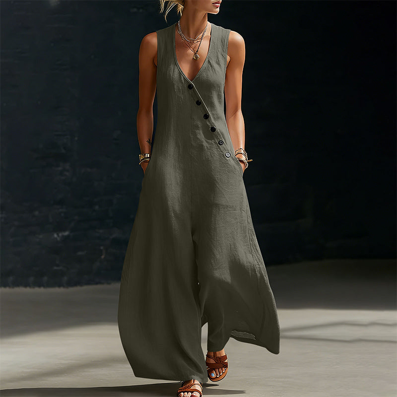J.Crew | 🔥 BUT 2 GET 10% OFF 🔥  Sleeveless V-Neck Jumpsuit with Pockets for Women