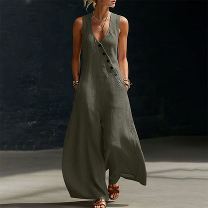 J.Crew | 🔥 BUT 2 GET 10% OFF 🔥  Sleeveless V-Neck Jumpsuit with Pockets for Women