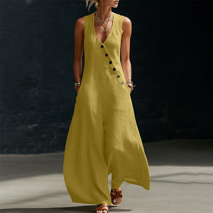 J.Crew | 🔥 BUT 2 GET 10% OFF 🔥  Sleeveless V-Neck Jumpsuit with Pockets for Women