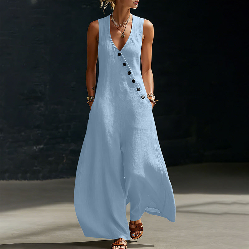 J.Crew | 🔥 BUT 2 GET 10% OFF 🔥  Sleeveless V-Neck Jumpsuit with Pockets for Women