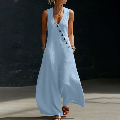 J.Crew | 🔥 BUT 2 GET 10% OFF 🔥  Sleeveless V-Neck Jumpsuit with Pockets for Women