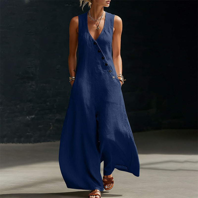 J.Crew | 🔥 BUT 2 GET 10% OFF 🔥  Sleeveless V-Neck Jumpsuit with Pockets for Women