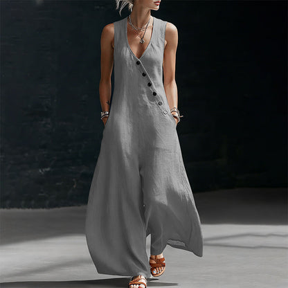 J.Crew | 🔥 BUT 2 GET 10% OFF 🔥  Sleeveless V-Neck Jumpsuit with Pockets for Women