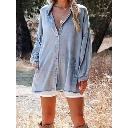 J.Crew | ⌛Limited-time 50% off-Women's Casual Lantern Sleeve Denim Top