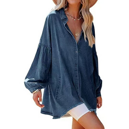 J.Crew | ⌛Limited-time 50% off-Women's Casual Lantern Sleeve Denim Top